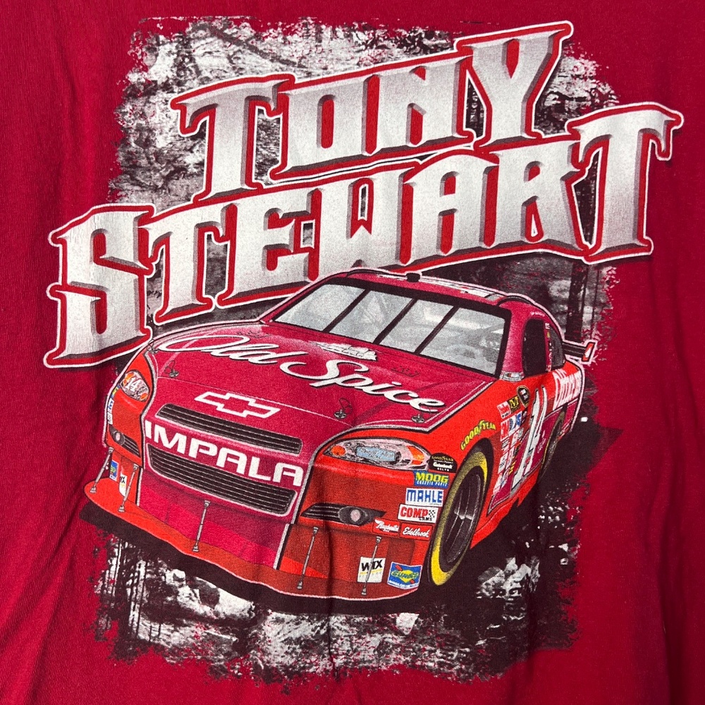 Gildan Heavy Cotton Tony Stewart Nascar Old Spice #14 Racing T-Shirt Large - Picture 3 of 9